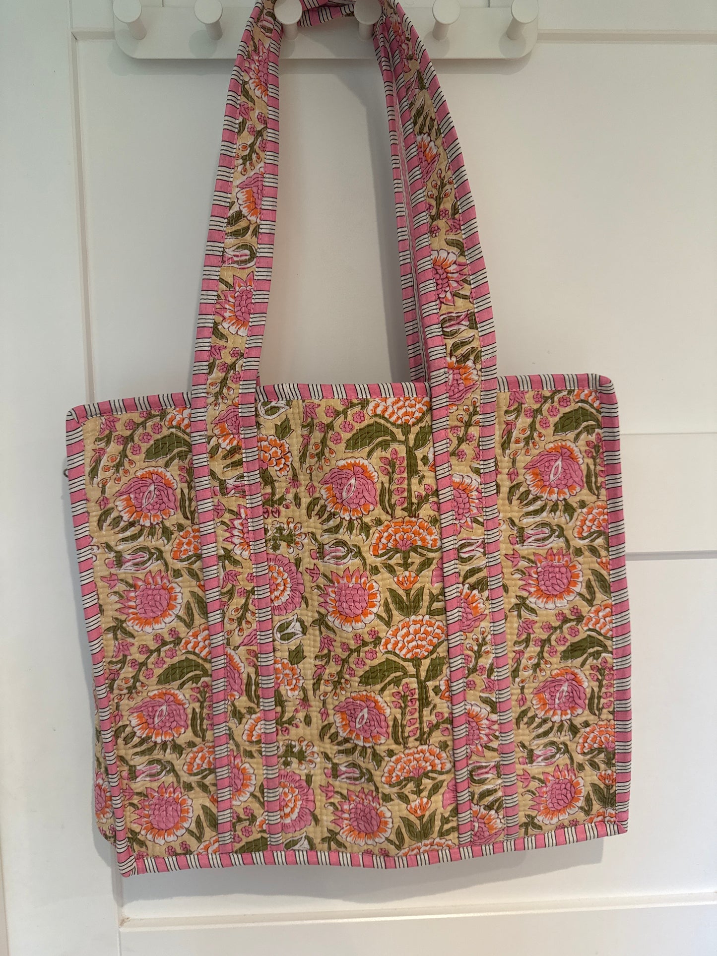 Cotton Tote Bag - Pale Yellow Meadow