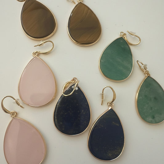 Hannah's Big Oval  Droplet Earrings - Multiple colours