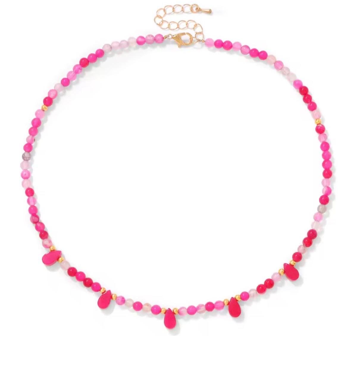 Very Pretty Stone Droplet Necklaces - Multiple Colours