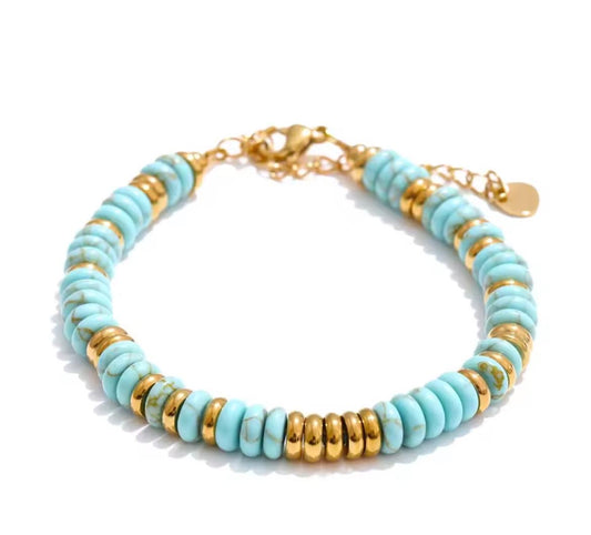 Very Special Summer Beaded Bracelet Aqua - 1 week lead time