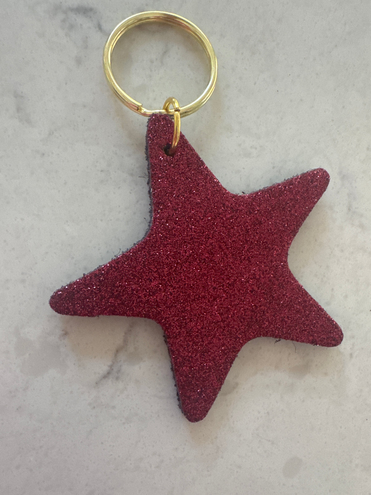 Glittery Star Keyring - Multiple Colours