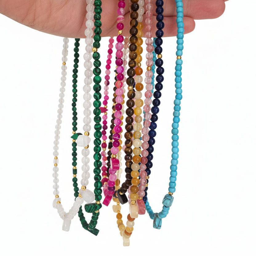 Very Pretty Stone Droplet Necklaces - Multiple Colours