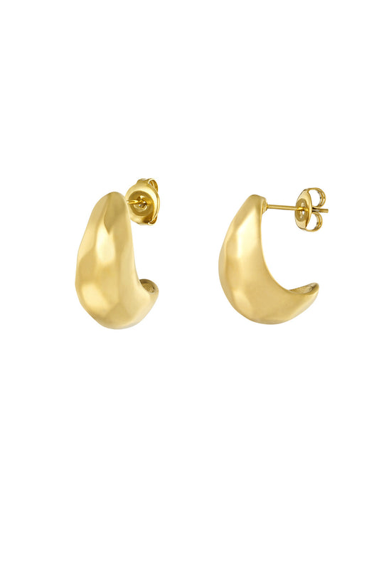 Chunky Moon Earrings - Gold