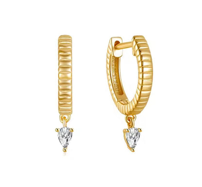 Little Diamond Drop Earrings - Gold or Silver