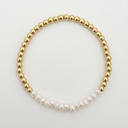 Summer Beads With Pearls Bracelet - Gold