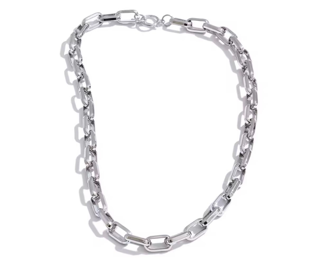 Chunky All Day Link Necklace - Silver