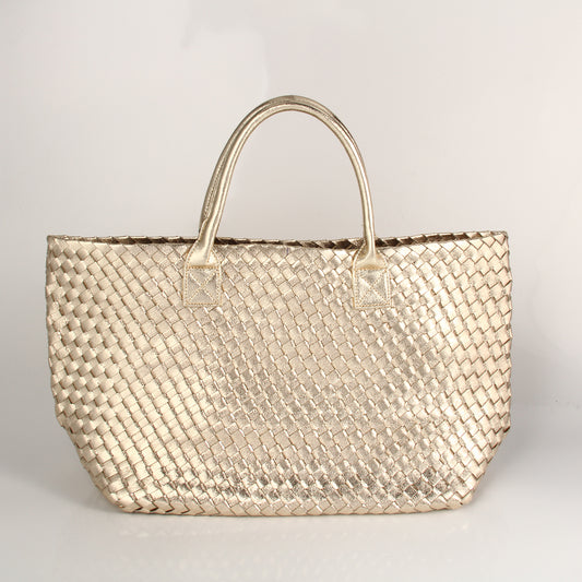 PRE ORDER The Weavey Tote - Shiny Gold