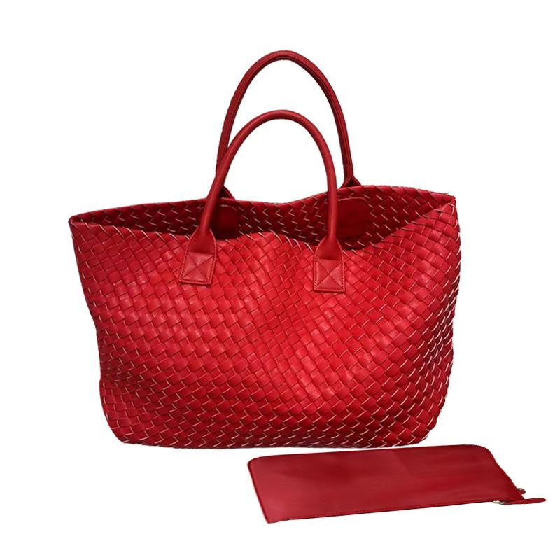 The Weavey Tote - Bright Red