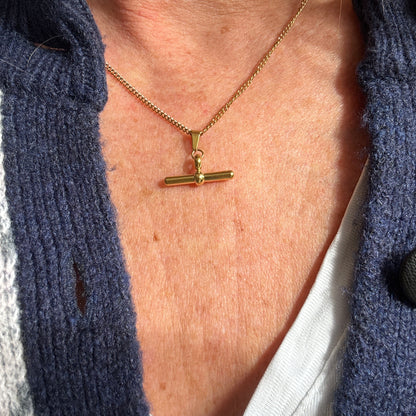 T Bar Necklace - Gold
