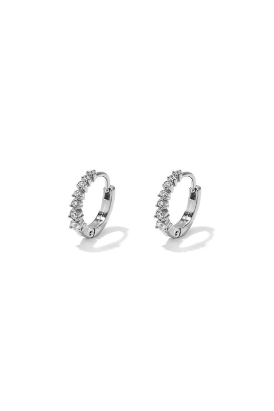 September Sparkles Hoops - Silver