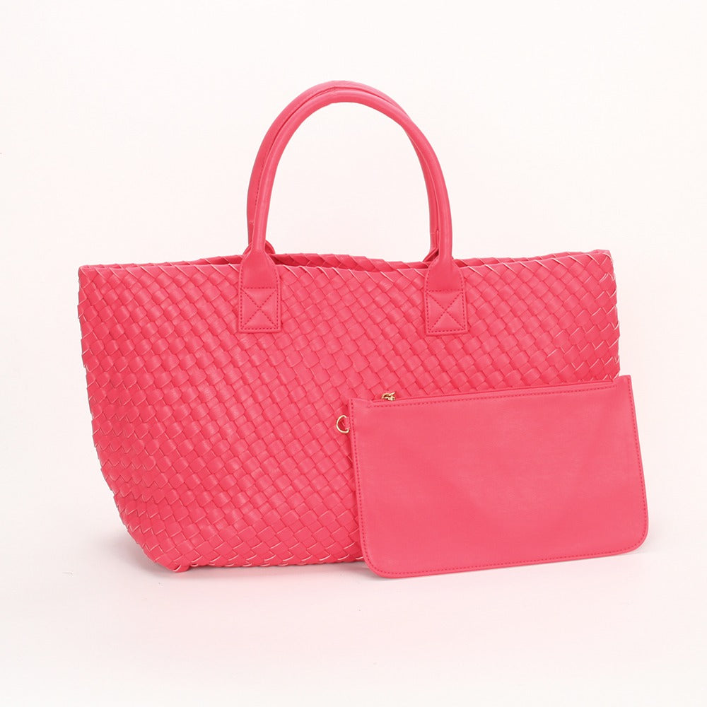 The Weavey Tote - CORAL