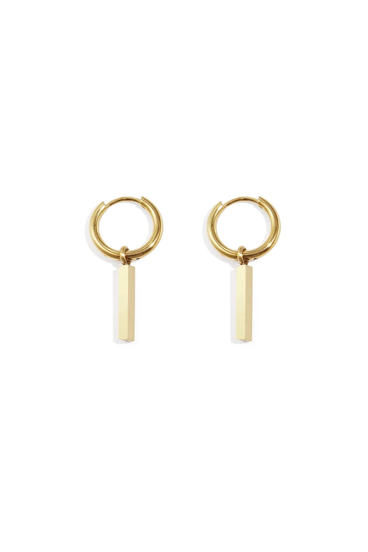 Bar Charm Hoops Gold