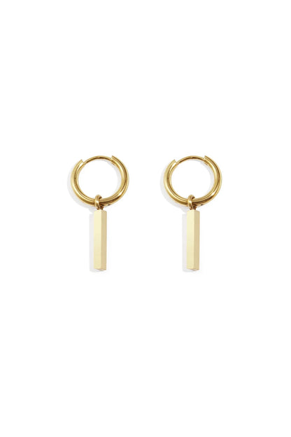 Bar Charm Hoops Gold