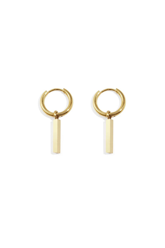 Bar Charm Hoops Gold
