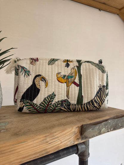 Wash Bag Wildlife White - Multiple Sizes