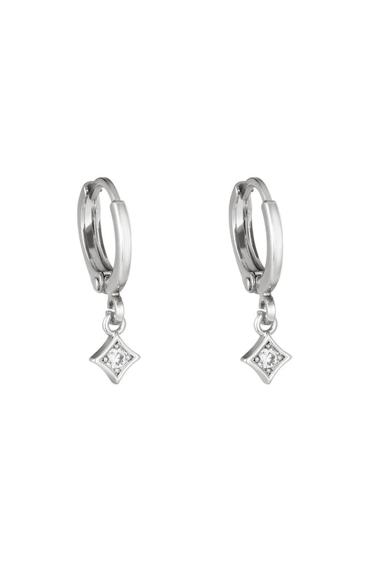 Spring Sparkle Hoops - Silver