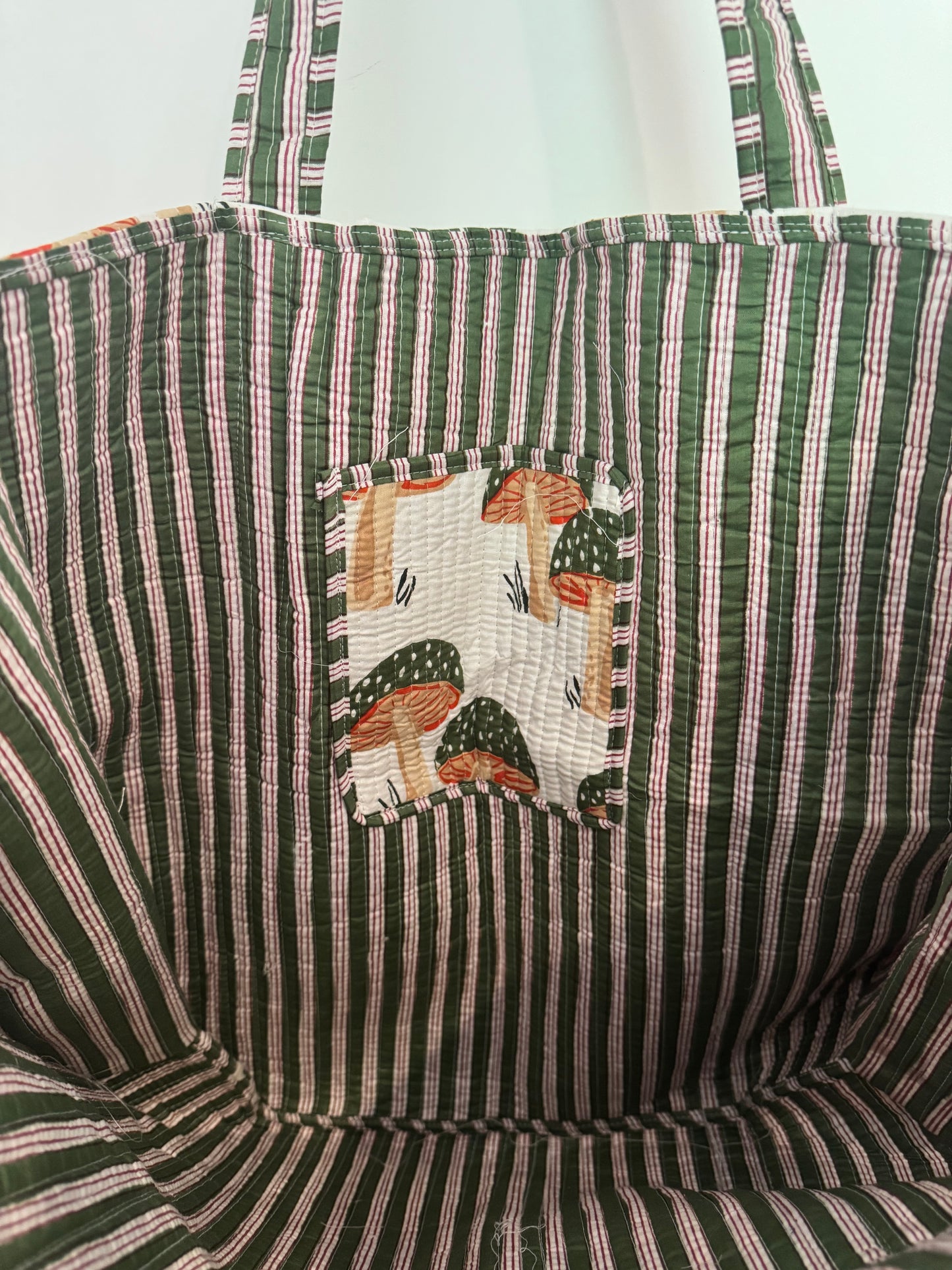 Cotton Tote Bag - Mushroom Green