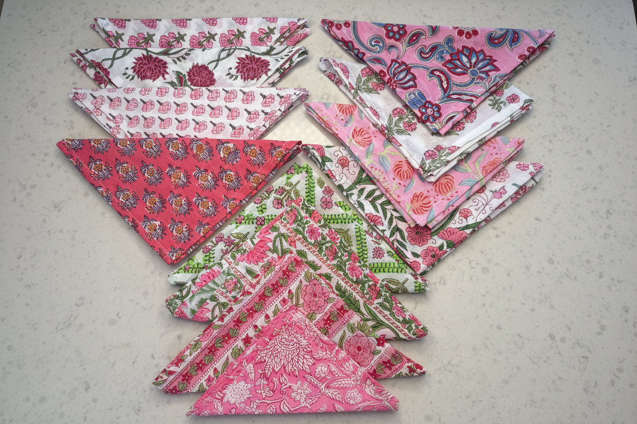 Soft Bloom Napkin Collection - Pink