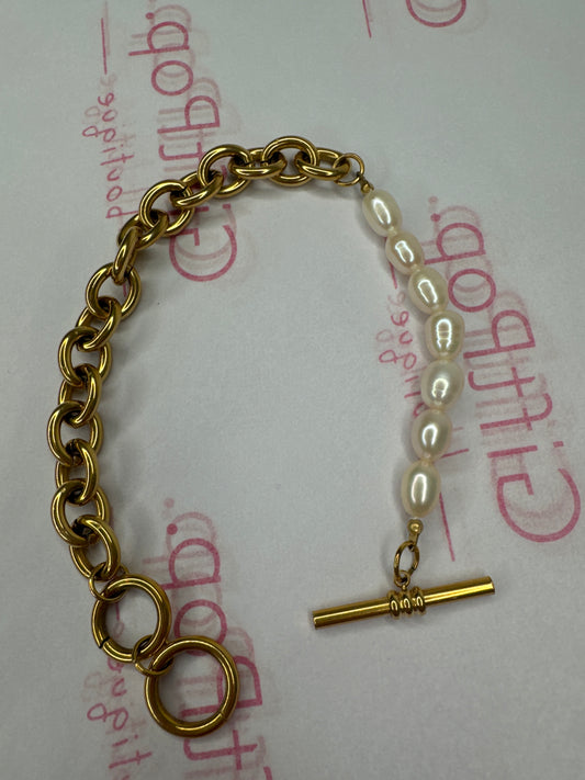 Summer Link Bracelet - With Pearls Gold