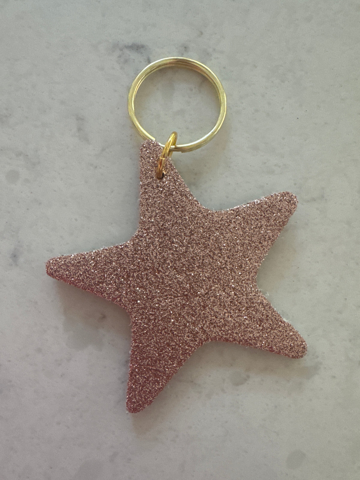 Glittery Star Keyring - Multiple Colours