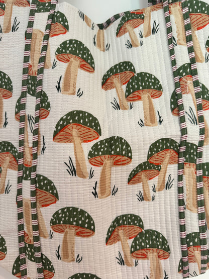 Cotton Tote Bag - Mushroom Green