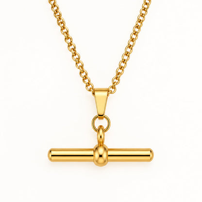 T Bar Necklace - Gold