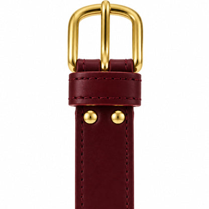 Leather Belt - Wine Red