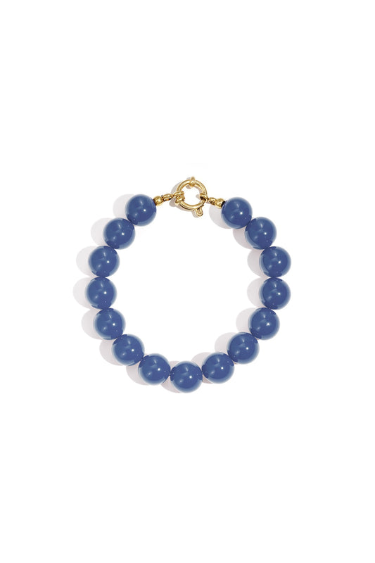Chunky Round Beaded Bracelet - Blueberry ( CAN BE PERSONALISED )