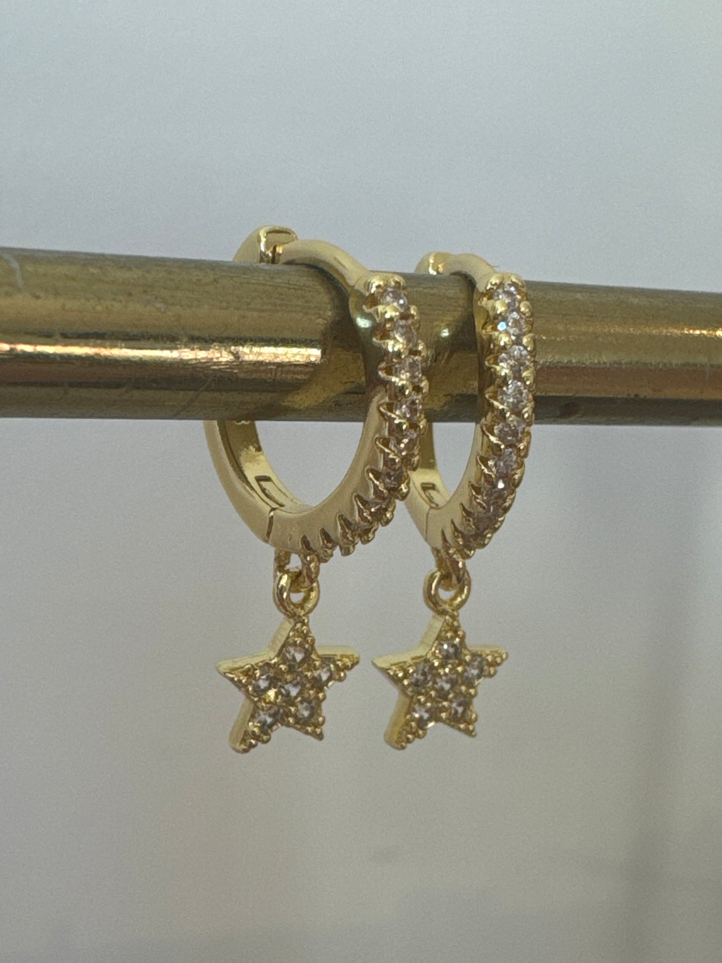 Christmas Sparkle Star Earrings - Gold