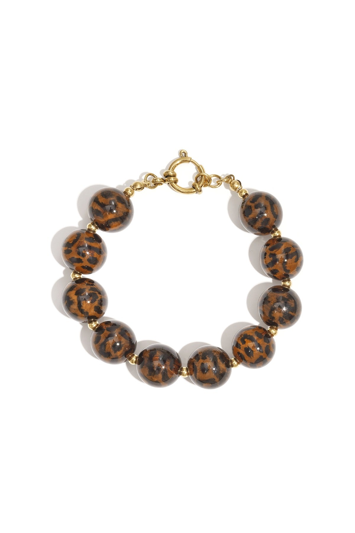 Super Chunky Round Beaded Bracelet - Leopard ( CAN BE PERSONALISED )