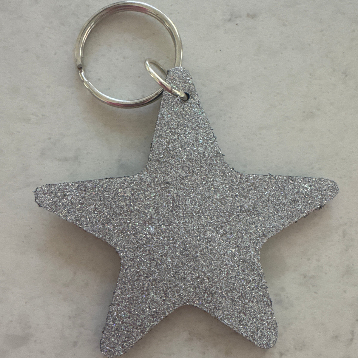 Glittery Star Keyring - Multiple Colours