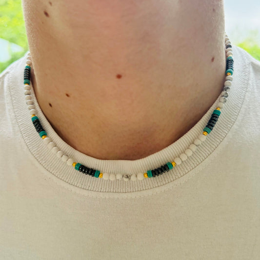 Necklace - White/ Turquoise