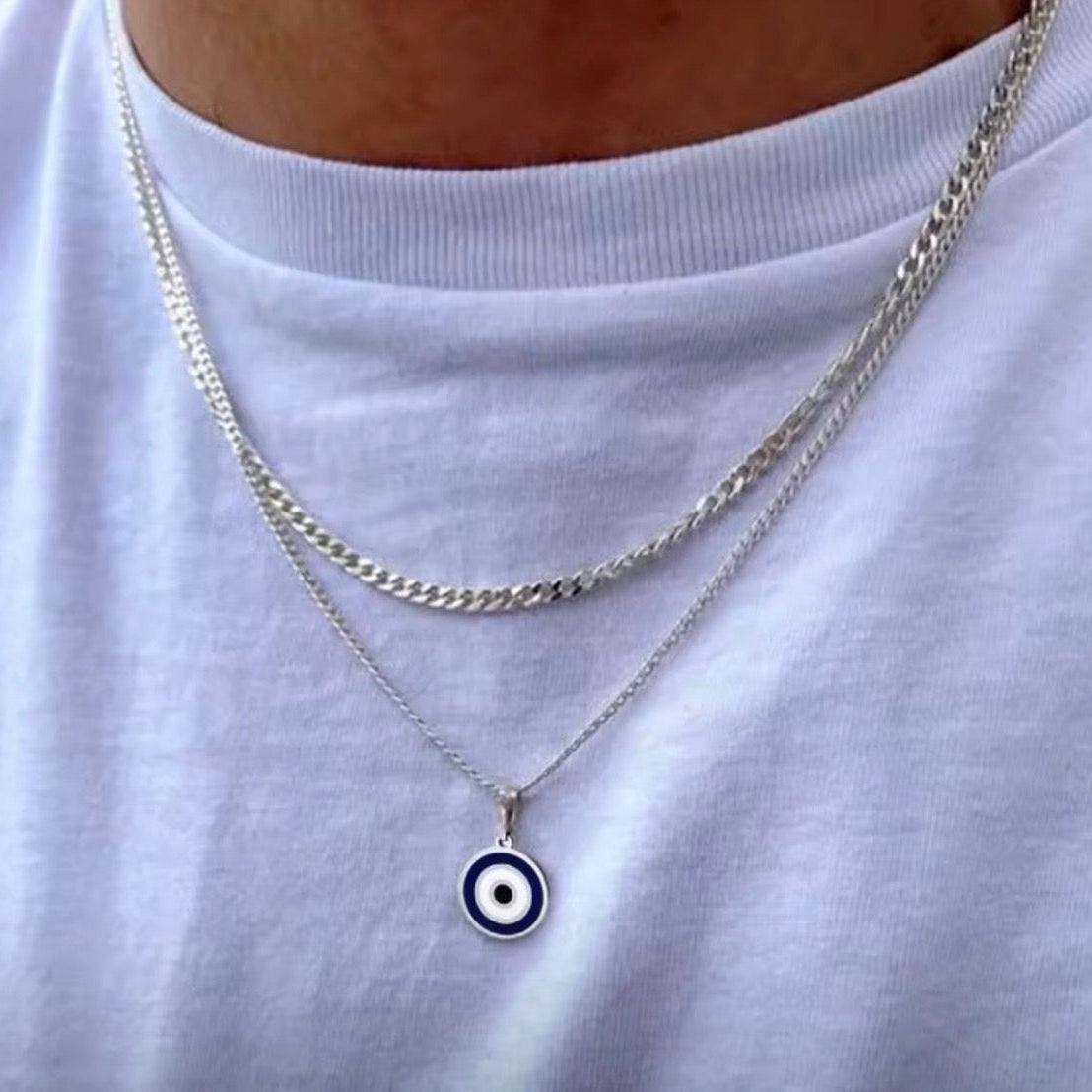 Eye Chain Necklace - Silver