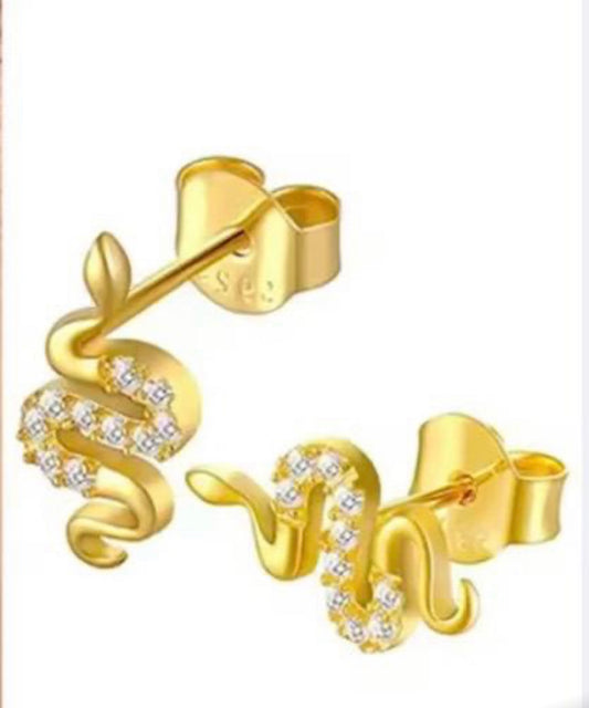 Snake Studs - Gold