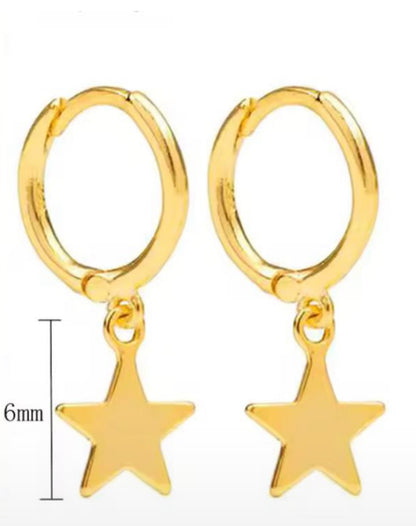 Simple Spring Stars Earrings - Gold