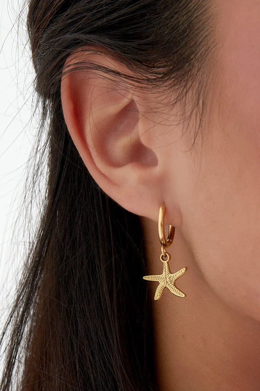 Starfish Hoop Earrings - Gold