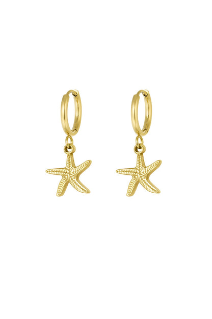 Starfish Hoop Earrings - Gold