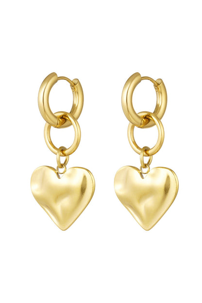 Hannah's Heart Hoop Earrings - Gold