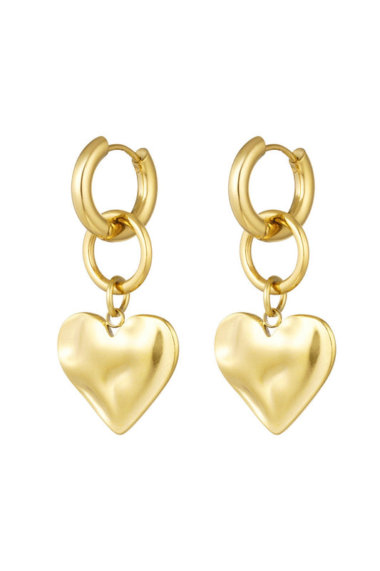 Hannah's Heart Hoop Earrings - Gold