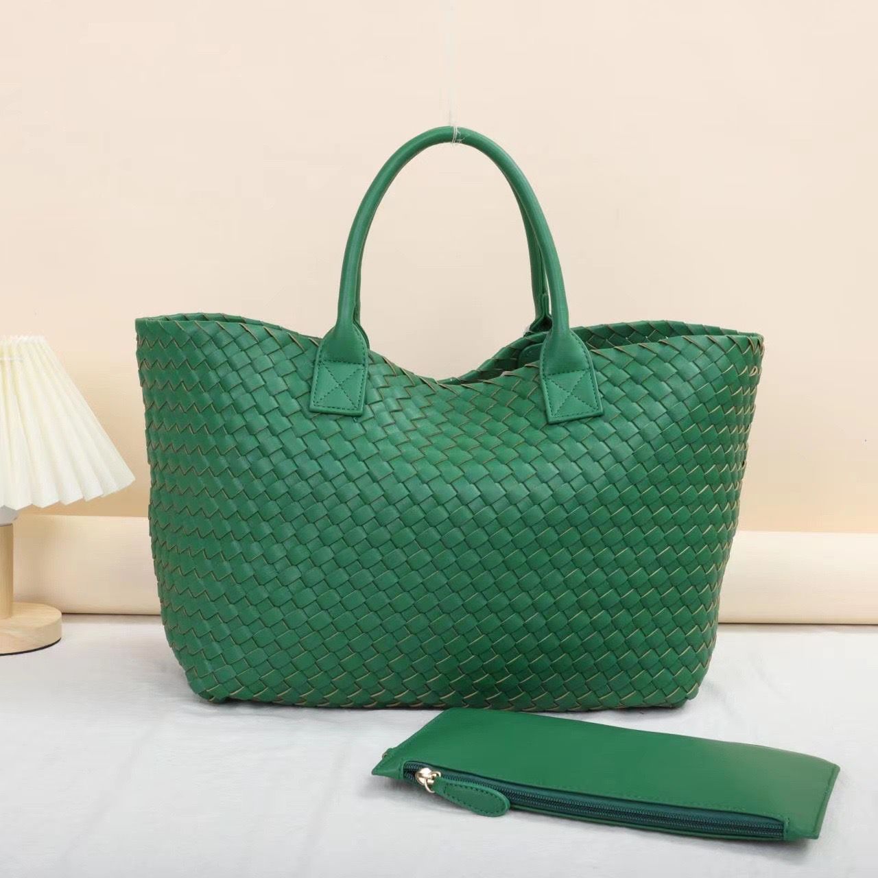 The Weavey Tote - Bright Green