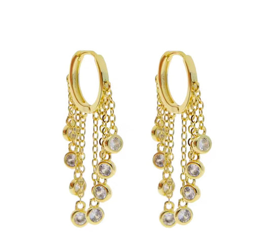 Mini Diamond Hoops - Gold