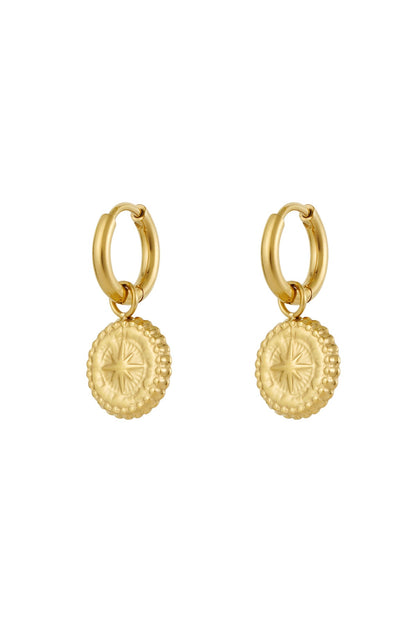Star Coin Hoops - Gold