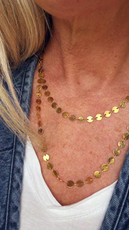 A Million Little Discs Necklace - Gold ( Order will be sent out week of 22nd Sept )
