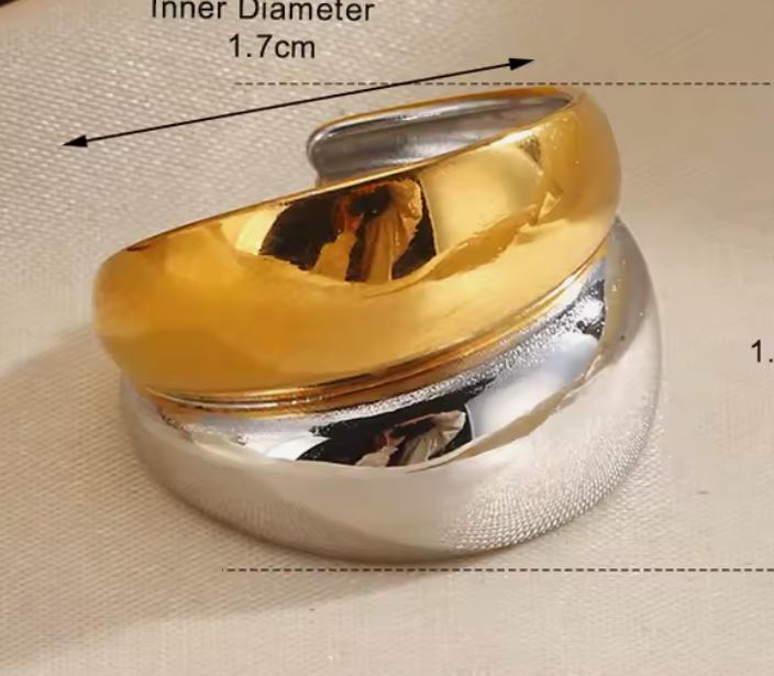 Two Tone Ring - Silver/ Gold