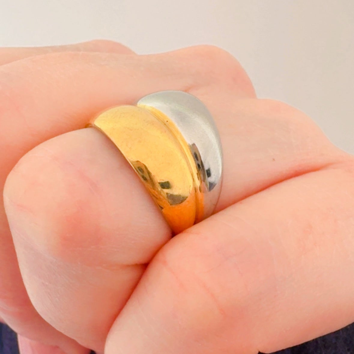 Two Tone Ring - Silver/ Gold
