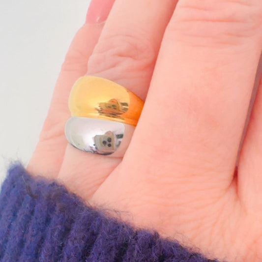 Two Tone Ring - Silver/ Gold