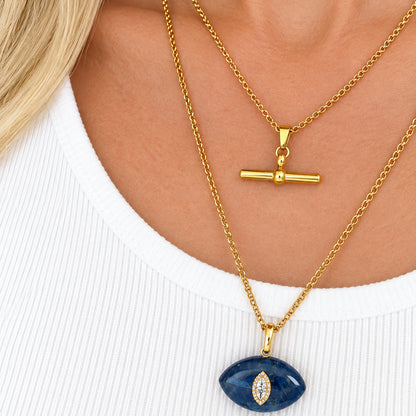 T Bar Necklace - Gold