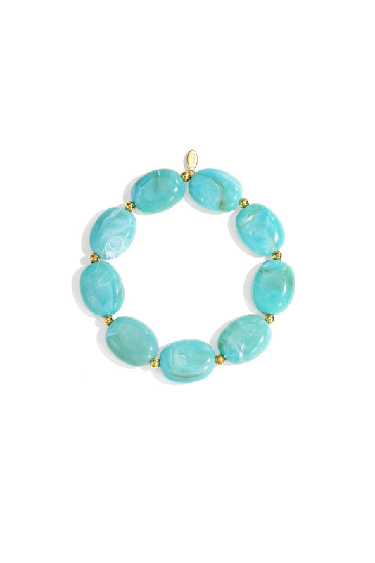 Chunky Beaded Bracelet - Aqua