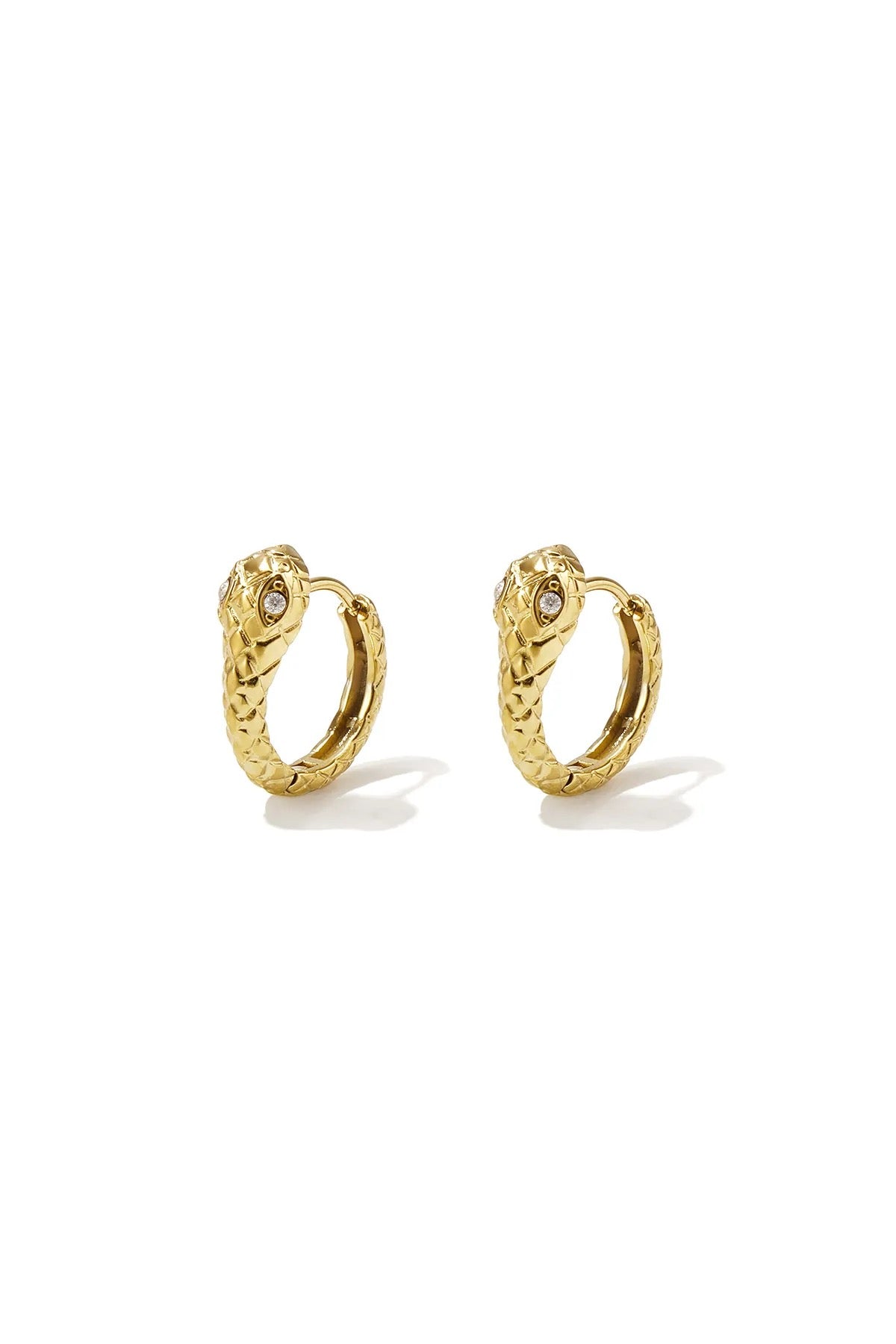 Simple Snake Hoops - Gold