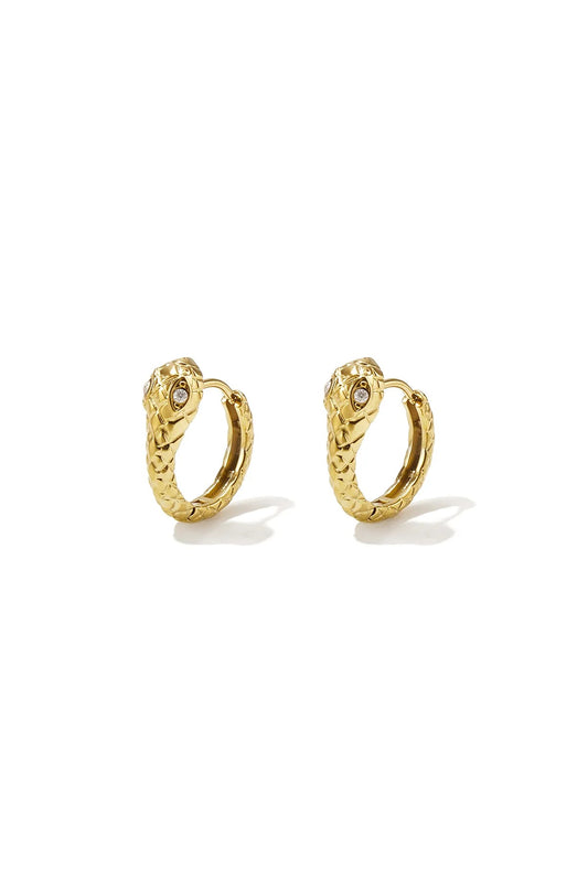 Simple Snake Hoops - Gold